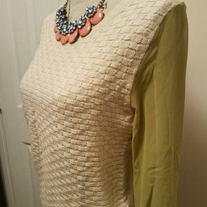 ANTHROPOLOGIE fun mixed textured sweater/blouse